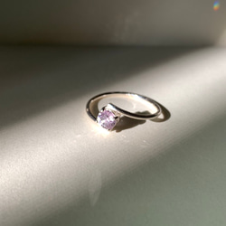 // 薰衣草森林 //- NIR023 - 尖晶石鑲嵌銀戒，Silver 925，送禮，紀念日，淡紫色 第6張的照片