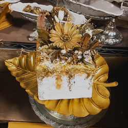 再販Creema限定スクエアーdry flower cakeアニバーサリーの飾りと記念に 3枚目の画像