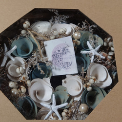 ❤︎海の音が聞こえてきそう ❤︎海リース貝殻とdry flowerのブルーリース限定品です♪❤︎1年中飾って頂けます❤︎ 1枚目の画像