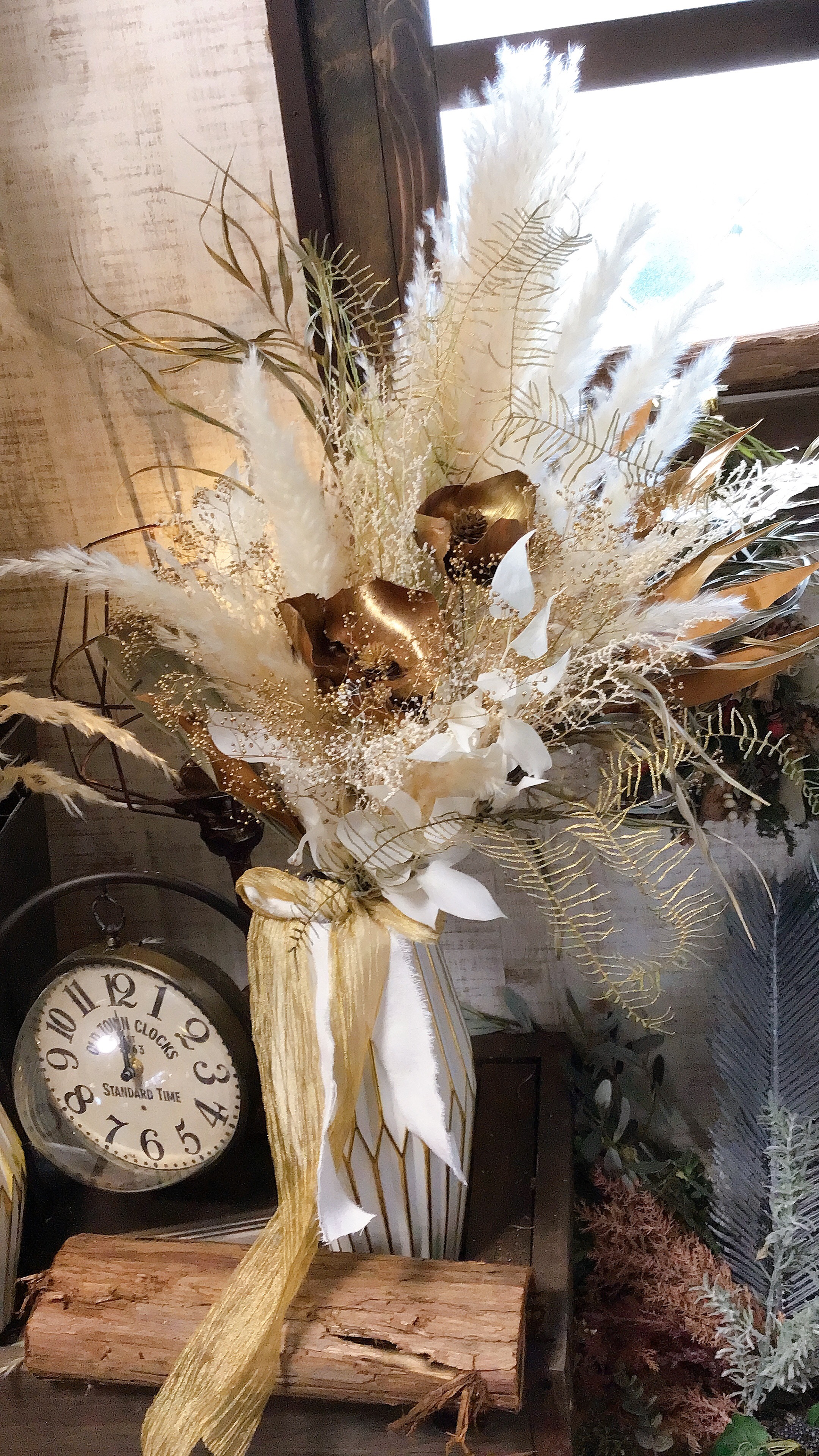 ❤︎受注制作させて頂きます❤︎アンティークゴージャス大人なdryflowerbouque❤︎ゴールドが美し★