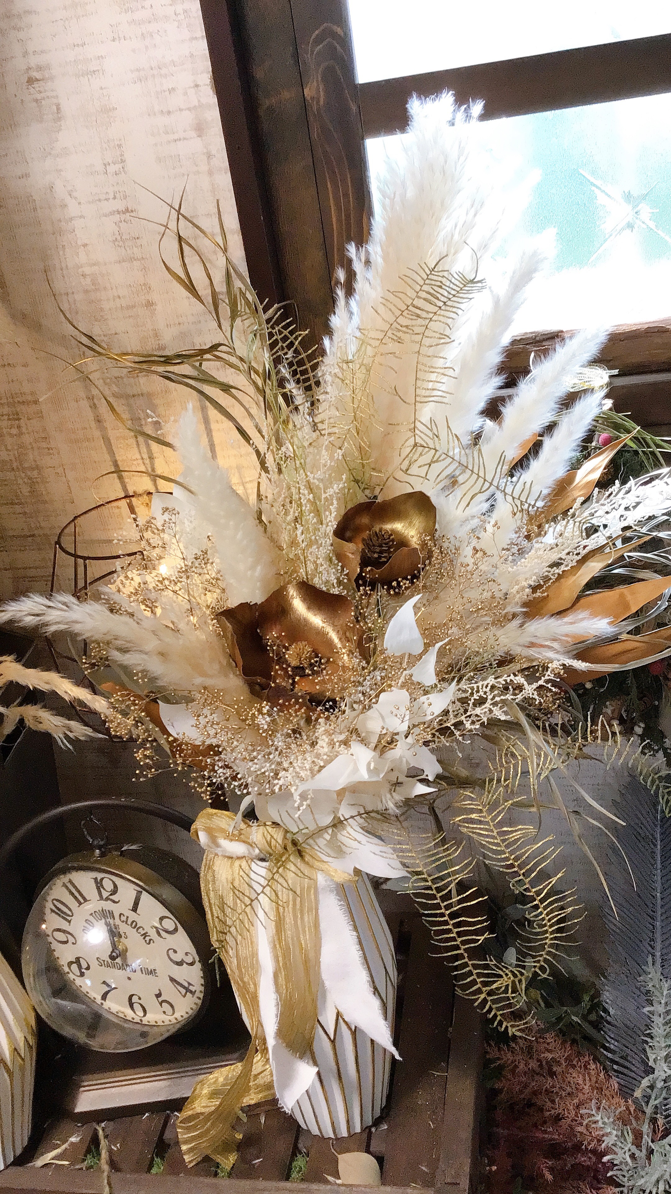 ❤︎受注制作させて頂きます❤︎アンティークゴージャス大人なdryflowerbouque❤︎ゴールドが美し★