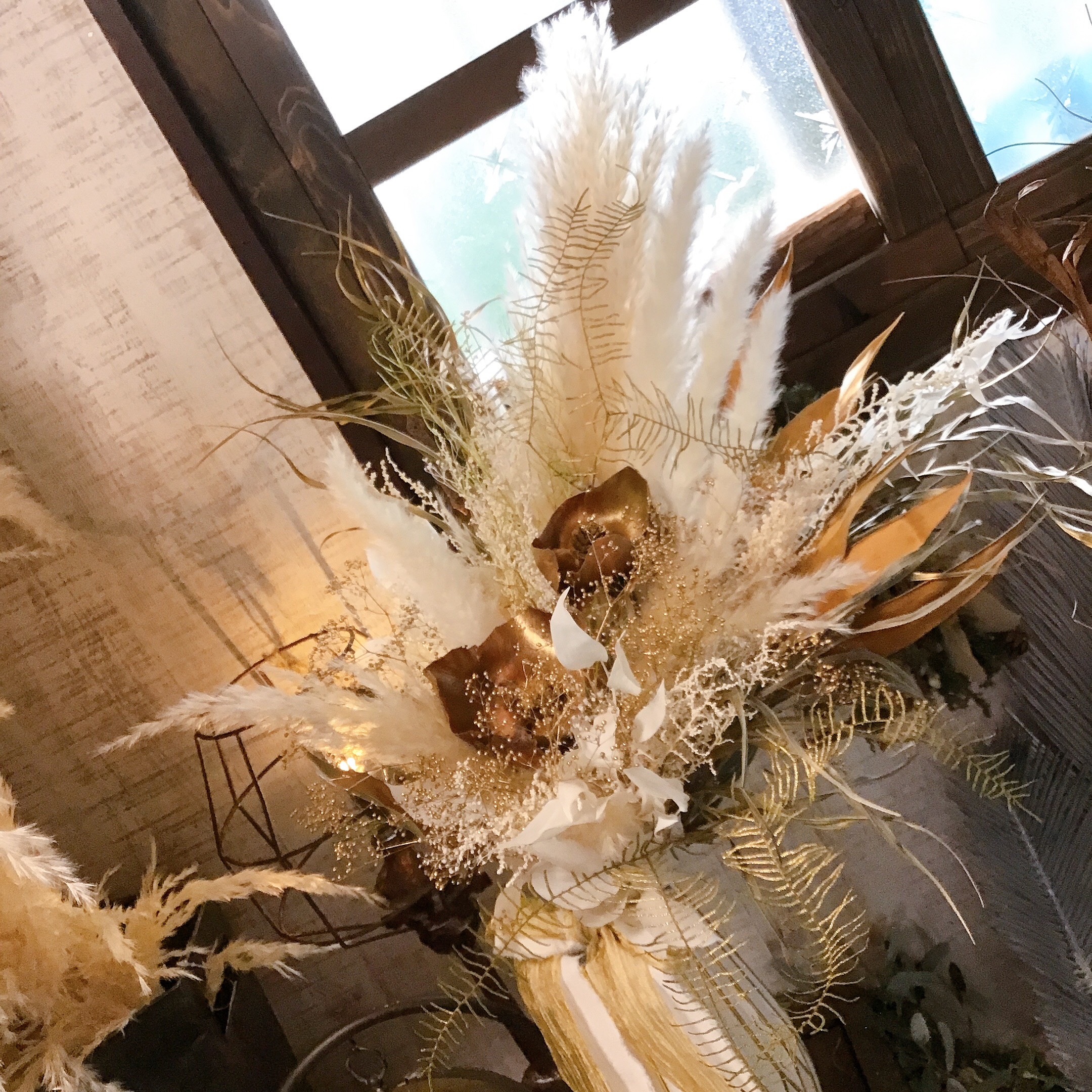 ❤︎受注制作させて頂きます❤︎アンティークゴージャス大人なdryflowerbouque❤︎ゴールドが美し★
