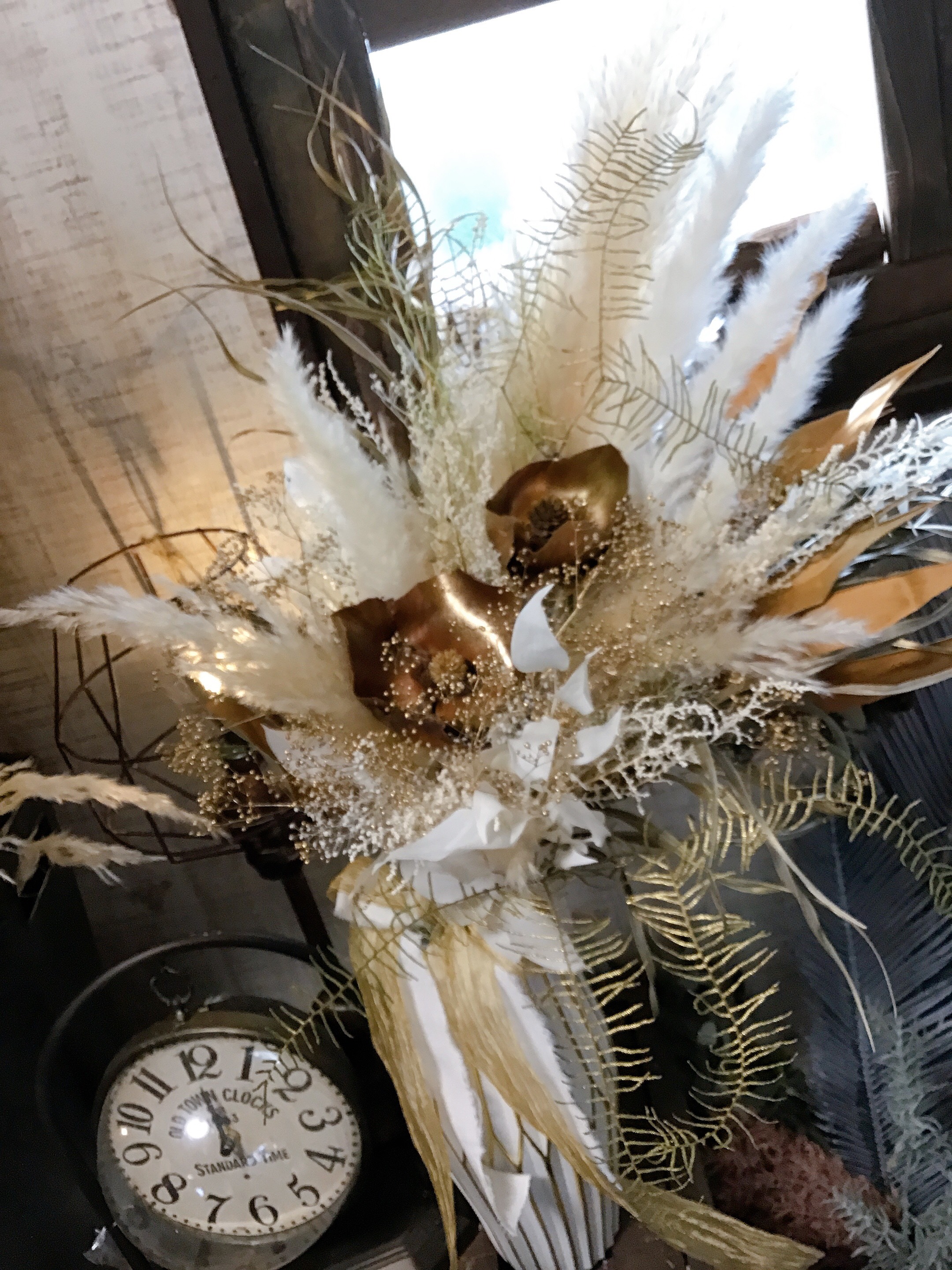 ❤︎受注制作させて頂きます❤︎アンティークゴージャス大人なdryflowerbouque❤︎ゴールドが美し★