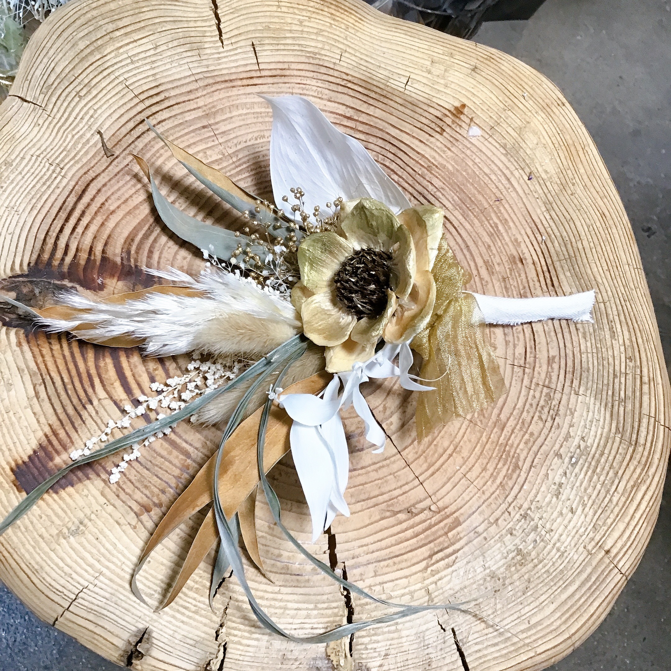 ❤︎受注制作させて頂きます❤︎アンティークゴージャス大人なdryflowerbouque❤︎ゴールドが美し★