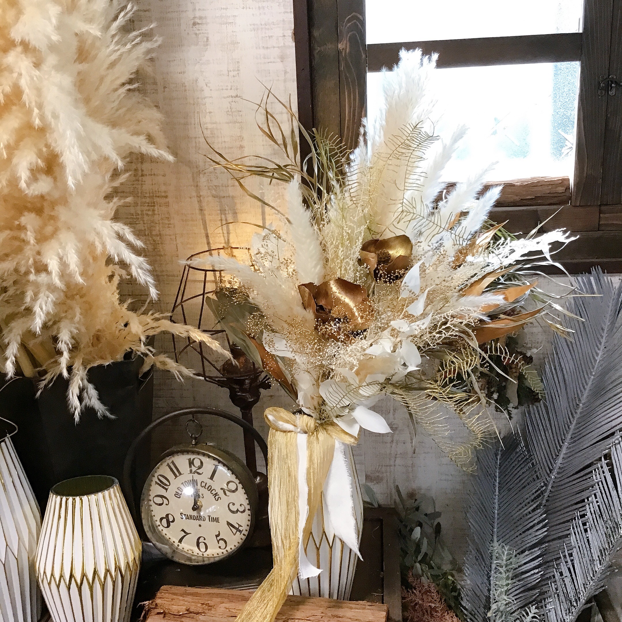 ❤︎受注制作させて頂きます❤︎アンティークゴージャス大人なdryflowerbouque❤︎ゴールドが美し★