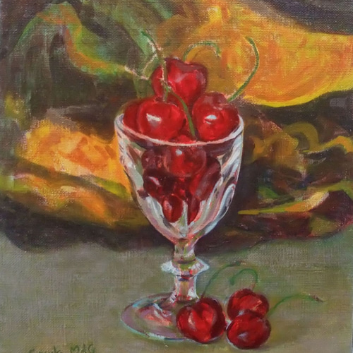 さくらんぼ 油絵 絵画 E. M. art 通販 6360348｜Creema(クリーマ