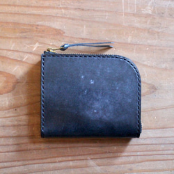 【一点物即納品】L字ファスナー小さい財布 ～ブライドルレザー×栃木アニリンキャメル 1枚目の画像