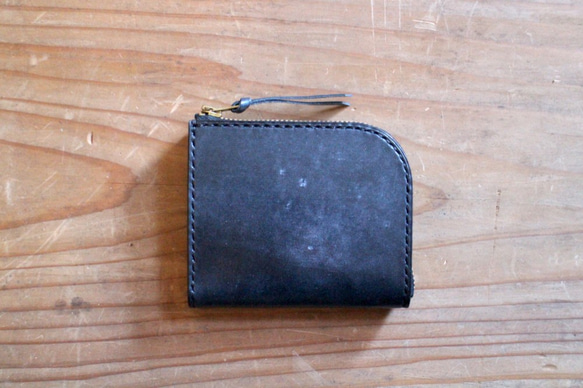 【一点物即納品】L字ファスナー小さい財布 ～ブライドルレザー×栃木アニリンキャメル 1枚目の画像