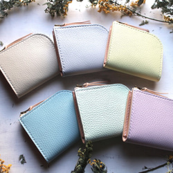 《受注生産品》ペールカラー L字ファスナー小さい財布 〜イタリアンシュリンクレザー×栃木ヌメ〜 ６色 6枚目の画像