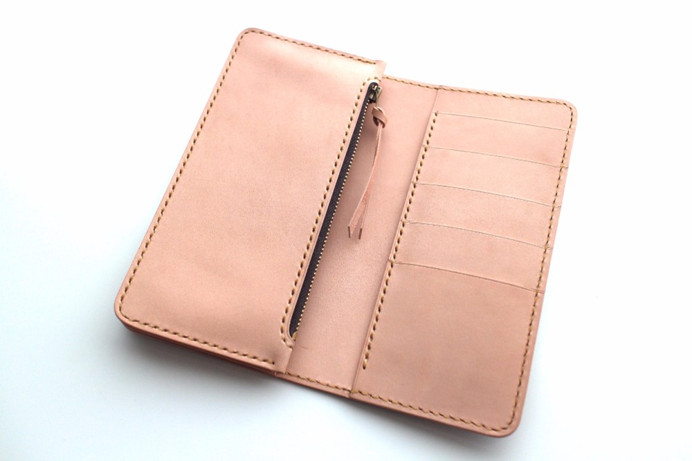 【受注生産品】長財布 ～栃木アニリンキャメル×栃木ヌメ～