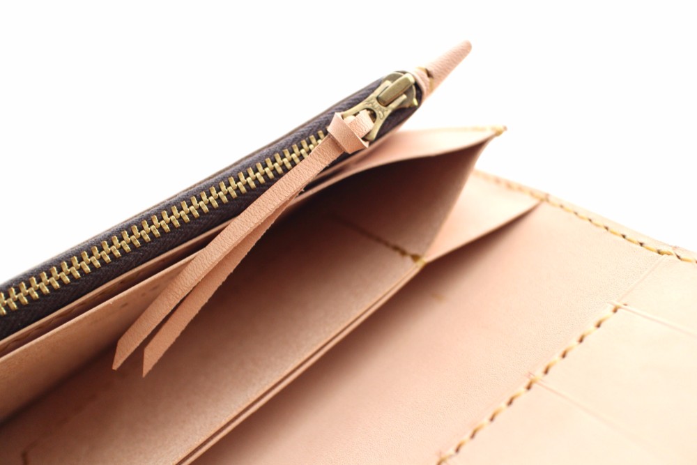 【受注生産品】長財布 ～栃木アニリンキャメル×栃木ヌメ～