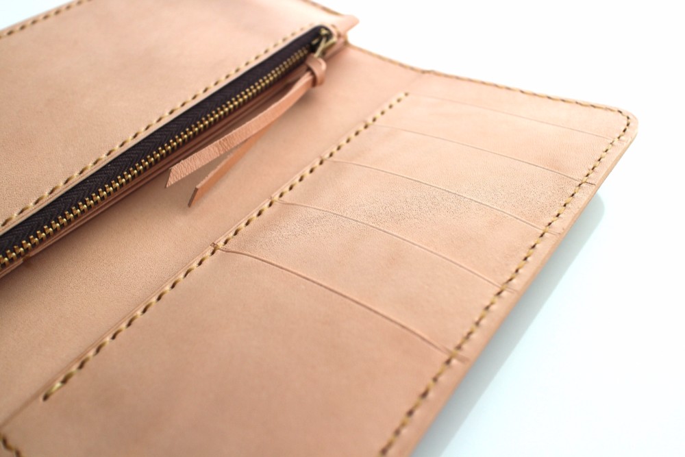 【受注生産品】長財布 ～栃木アニリンキャメル×栃木ヌメ～