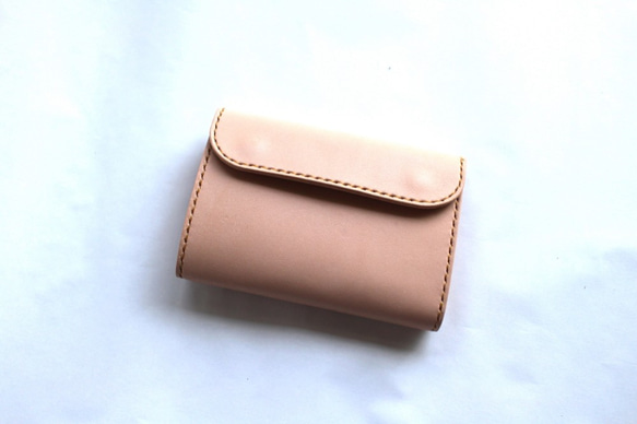 【受注生産品】三つ折り財布 ～栃木ヌメ～ 2枚目の画像