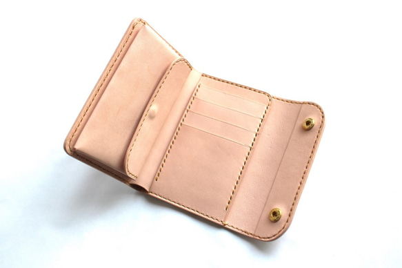 【受注生産品】三つ折り財布 ～栃木ヌメブラック×栃木ヌメ～ 受注生産品