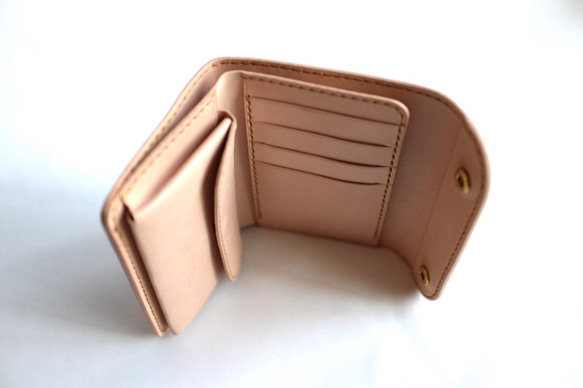 【受注生産品】三つ折り財布 ～栃木ヌメブラック×栃木ヌメ～ 受注生産品