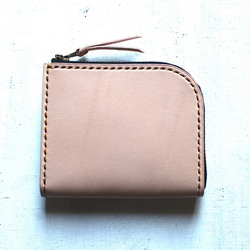 【受注生産品】L字ファスナー小さい財布 ～栃木ヌメ～ 1枚目の画像