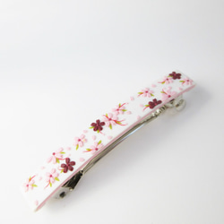 【受注制作】桜。チェリーブロッサムの髪飾りバレッタ。６cm。「Creema限定」ポリマークレイ 2枚目の画像