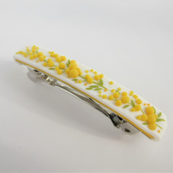 【オーダー】すりガラス風バレッタ ミモザ オーダー】すりガラス風バレッタ ミモザ