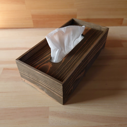ヴィンテージ風ティッシュケース、木製 2枚目の画像