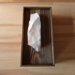 ヴィンテージ風ティッシュケース、木製 4枚目の画像