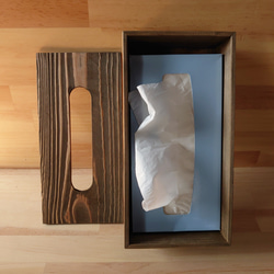 ヴィンテージ風ティッシュケース、木製 5枚目の画像