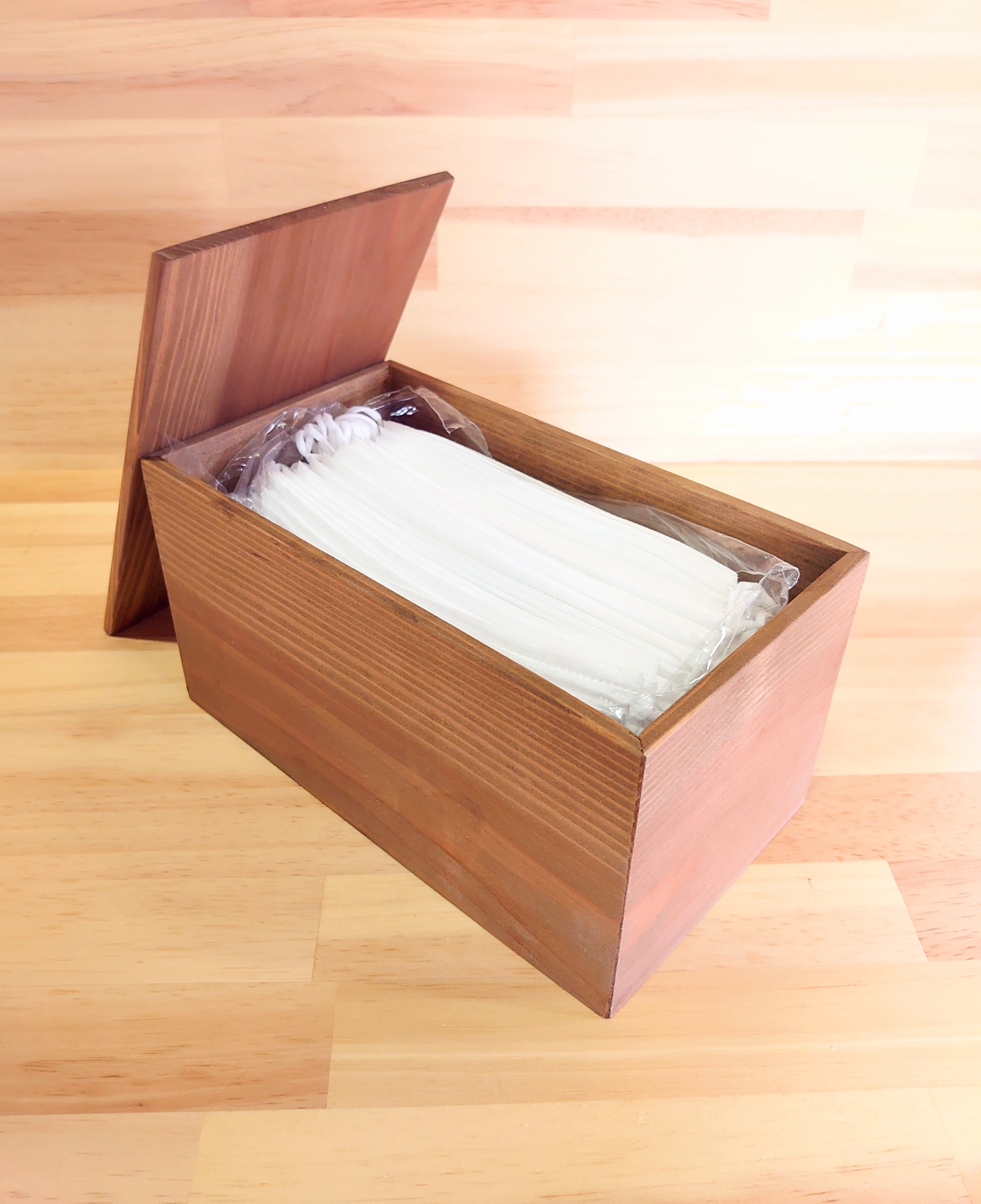 マスク収納箱、モダン、木製