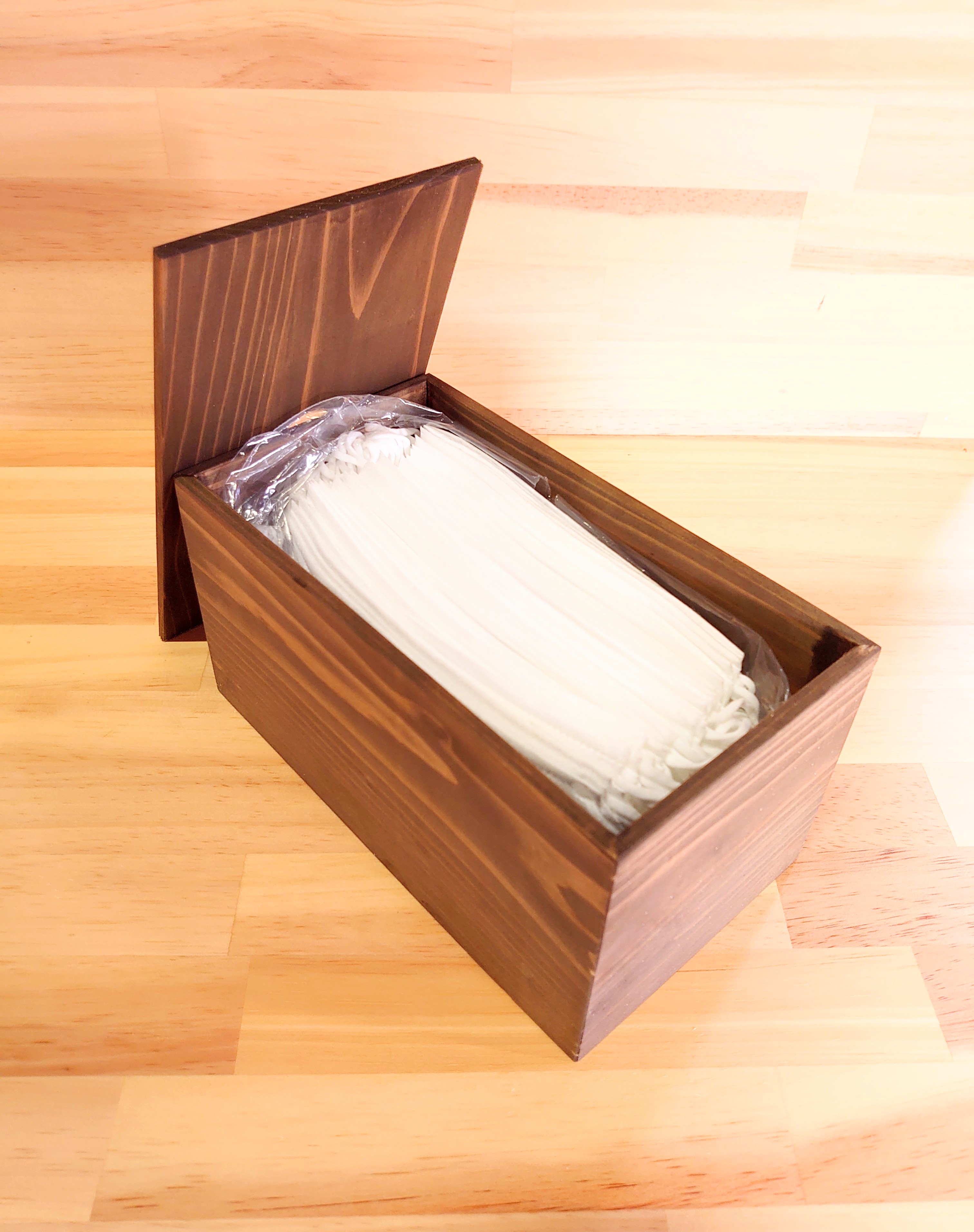 マスク収納箱、レトロ、木製