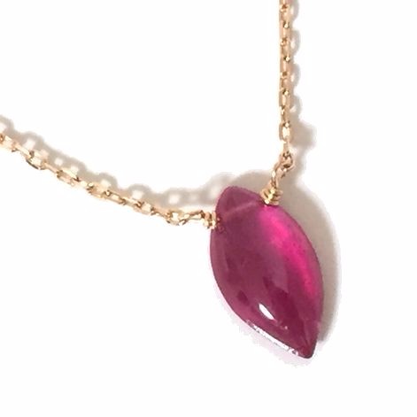 K10ピンクゴールド 　ルビー*ルースネックレス