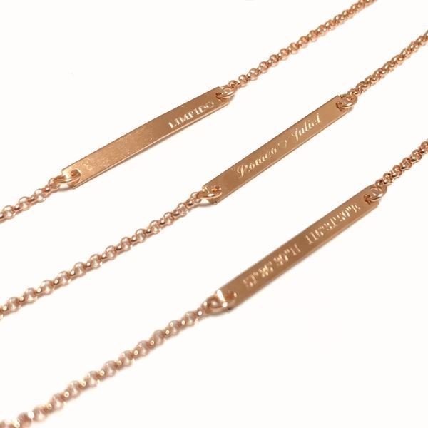 オリジナルメッセージ　刻印サービス*　ピンクゴールドブレスレット（K14GF）