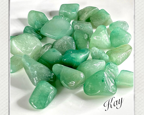 癒しの石☆ 艶々グリーンアベンチュリンM 100g 穴なしさざれ石