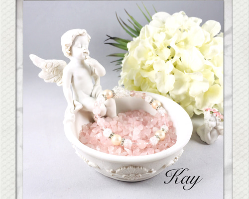 お座り天使♡さざれ石受け皿 ☆ さざれ石付き ☆ パワーストーン 浄化