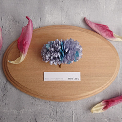 染花のポニーフック ヘアカフ ラベンダー/サックスブルー 布花 -飾る花- 1枚目の画像