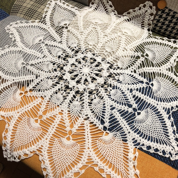 ハンドメイド レース編みドイリー No.36 ハンドメイド レース編みドイリー No36 その他インテリア雑貨