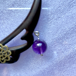 黒檀の簪　アメシスト揺れる　オトナの簪　和装　送料無料　和小物　紫水晶 5枚目の画像