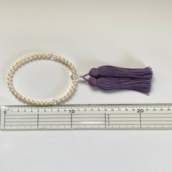 〈真珠の念珠〉本真珠　正絹　藤紫の房飾り　水晶　お洒落れ　和装　送料無料　SALE 7枚目の画像