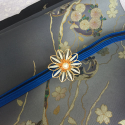 アンティーク ブローチ 〈アコヤ真珠〉帯留め金具付き 和小物 1枚目の画像