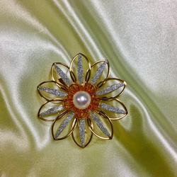 アンティーク ブローチ 〈アコヤ真珠〉帯留め金具付き 和小物 7枚目の画像