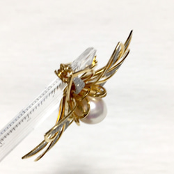 アンティーク ブローチ 〈アコヤ真珠〉帯留め金具付き 和小物 9枚目の画像