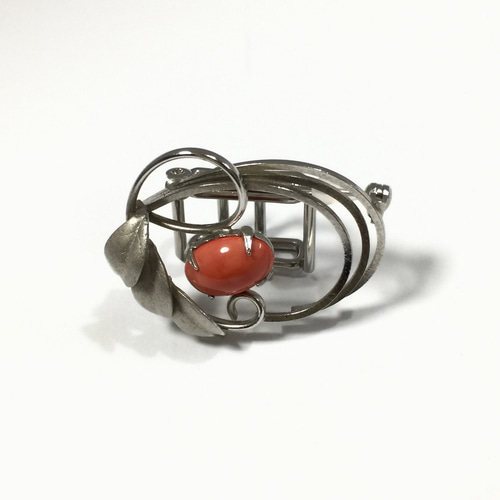 vintageヴィンテージ血赤珊瑚みたいな赤い木の実ブローチ