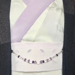 アメシストの羽織紐 兼用 ブレスレット 水晶 プレゼント 和小物 和装 8枚目の画像