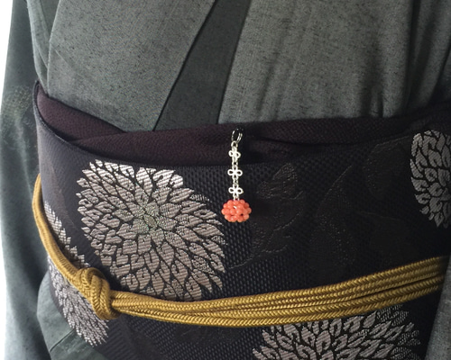 MD　簪　珊瑚　根付け　当時物 1_3ba2671aa93825c6d63223eeb491