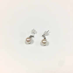 揺れる小粒 本真珠ピアス パール ギフト プレゼント 和小物 金属アレルギー 3枚目の画像