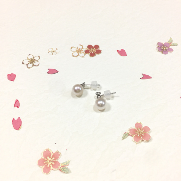 揺れる小粒 本真珠ピアス パール ギフト プレゼント 和小物 金属アレルギー 9枚目の画像