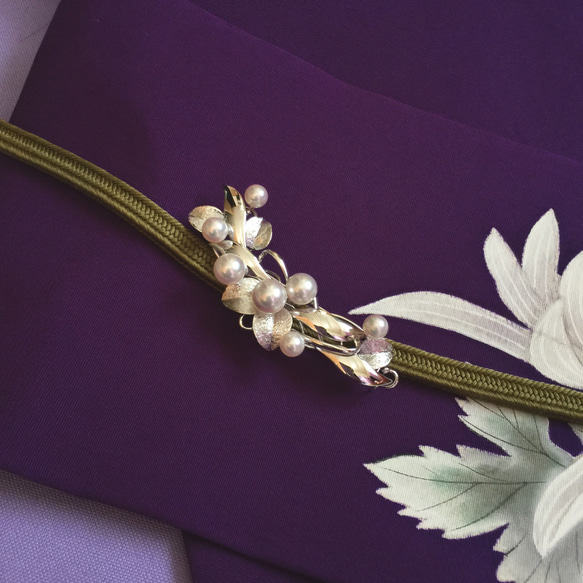 アコヤ真珠の帯留めブローチ ネックレス〈3ウエイ〉帯留め金具