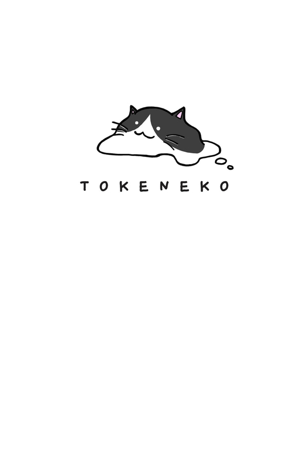 TOKENEKO （シンプルハチワレ）【iphone5/5S/SE/6/6S/7/8/X/XS/XSmax/XR】 3枚目の画像