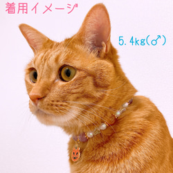 猫の首輪ハロウィン首輪✨ネックレス首輪♡ビーズ✨かぼちゃチャーム 7枚目の画像