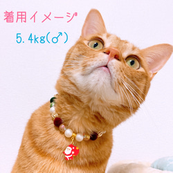 猫の首輪クリスマス首輪ネックレス首輪♡クリスマスカラー✨サンタチャーム 7枚目の画像