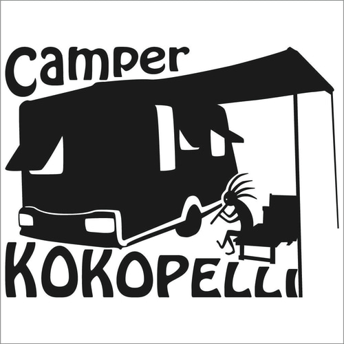 ココペリ キャンプ アウトドア用ステッカー 小 車にも！！ 幸運の  