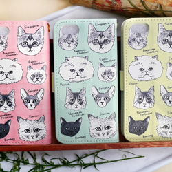 手帳型iPhoneケース／16匹の猫 8枚目の画像