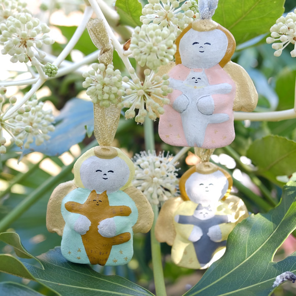 天使猫オーナメント みじかそでです 猫と天使のオーナメント その他雑貨 zacchino! 通販 6512976｜Creema